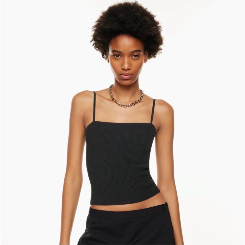 Babaton ribbed cami tank medium black Aritzia‎